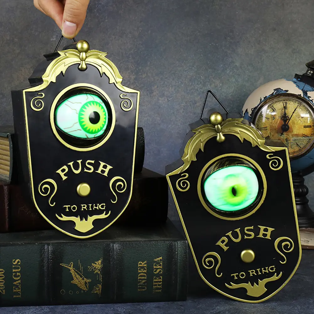 Brand New Luminous Eyes Doorbell Haunted Decorations Eyeball Doorbell Horror Props Creepy Eyes Doorbell with Sound Lights for Halloween