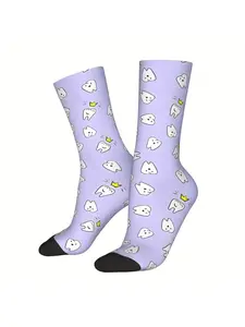 BIIHUDU Men' Funny Dentist-Themed full-Body Tooth Print Socks - Novelty Dental Hygiene Sock Suitable for Dentists, Themed Par