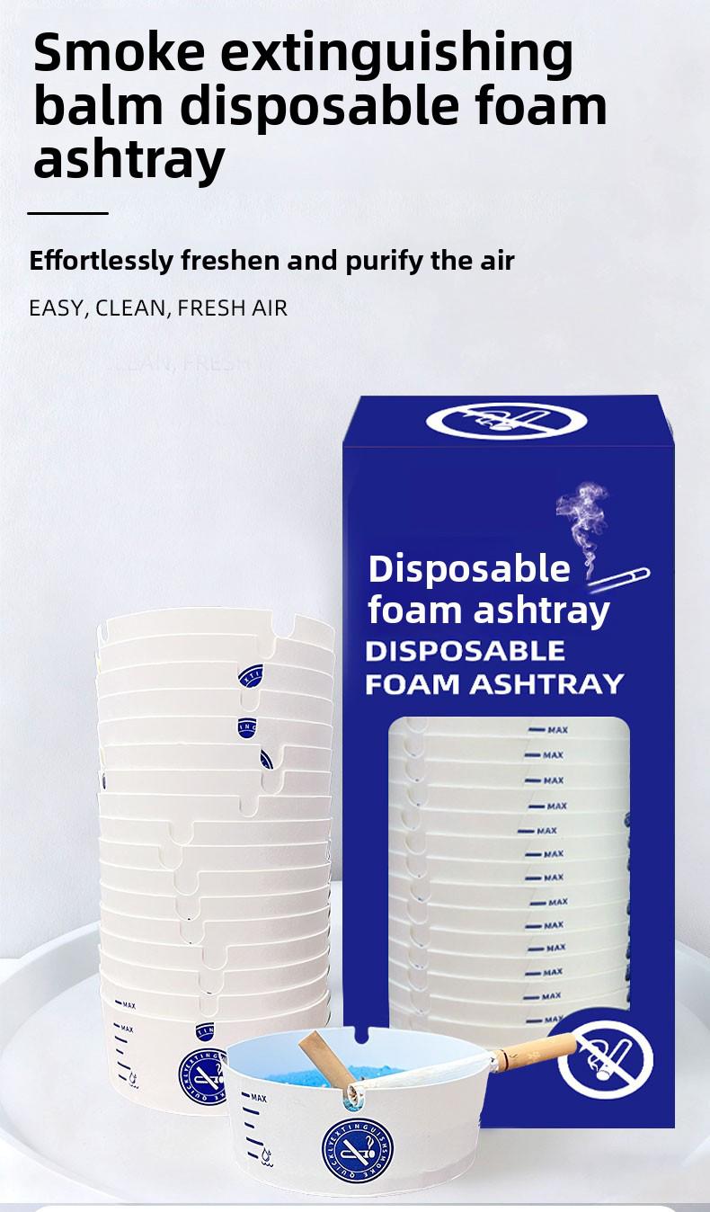 Disposable Ashtray 25-Pack, Portable & Eco-Friendly Paper Ashtrays with Deodorizing Gel, for Indoor Outdoor Use, Travel, Car Cup Holder, Parties and Camping