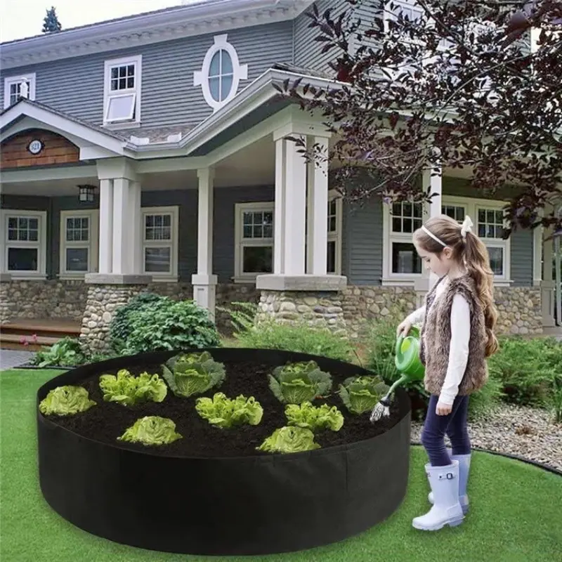 100 Gallon Plant Growth Bag, Fabric Dome Raised Garden Planter, Elevated Planting Boxes, Breathable Felt Container, Nonwoven Planter Bags for Flowers Vegetables Potatoes