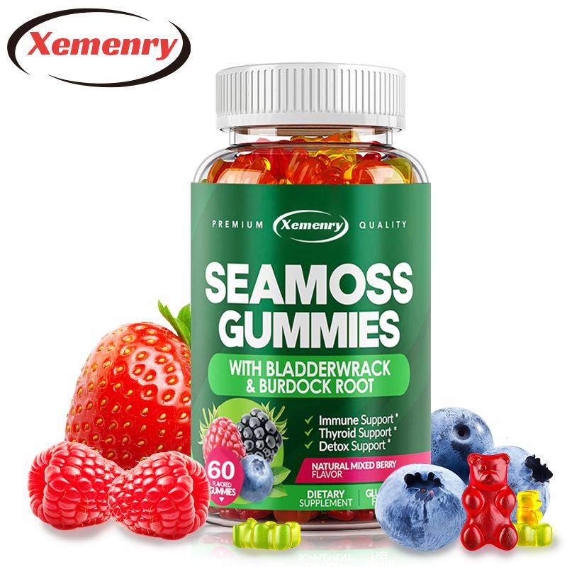SEAMOSS GUMMIES--NATURAL MIXED BERRY FLAVOR-1750MG OF WILDCRAFTED IRISH SEAMOSS/1000MG OF BLADDERWEACK/250MG OF BUR DOCK ROOT---GMO,GLUTEN,DAIRY-FREE