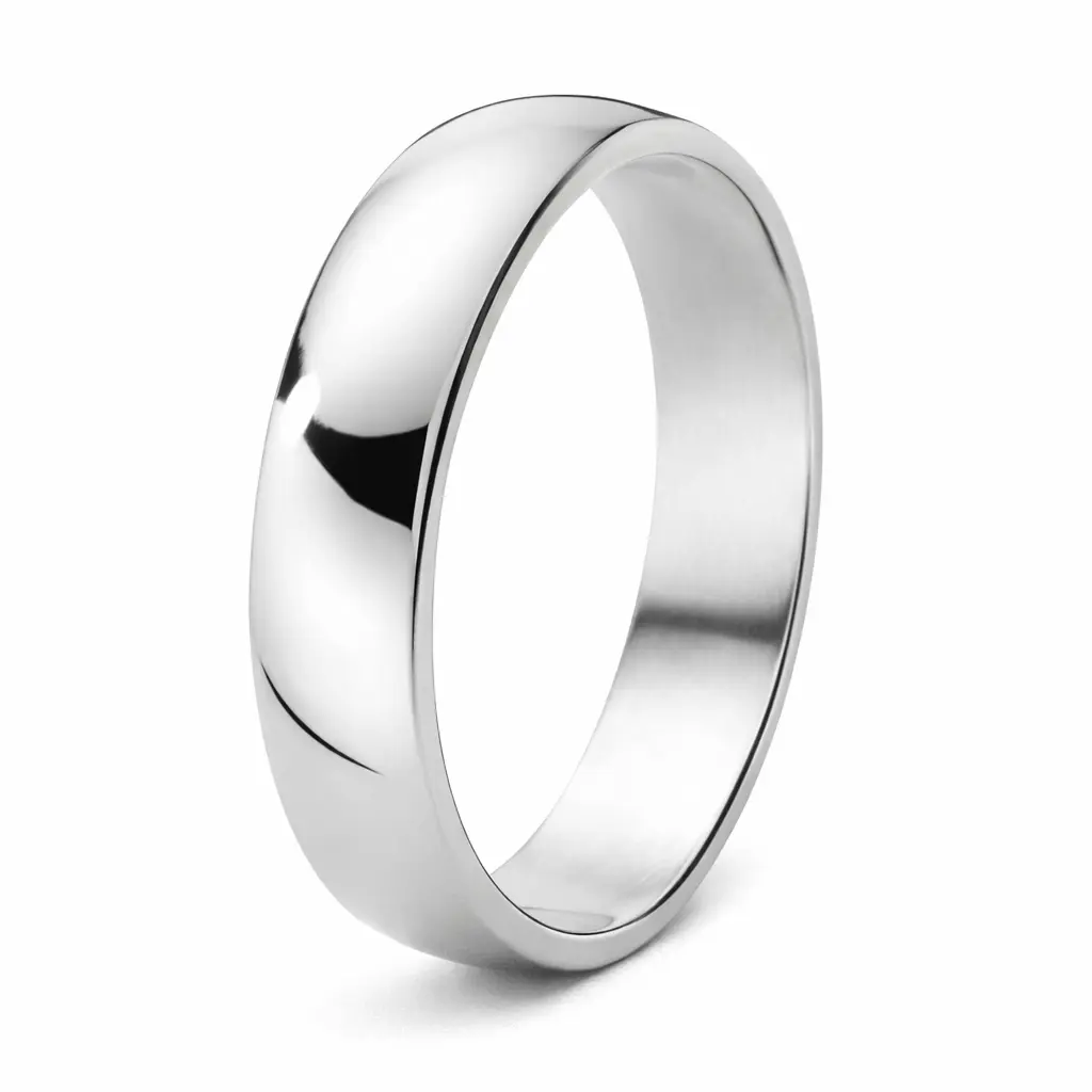 Titanium Wedding Band with Polished Domed Profile | 4mm