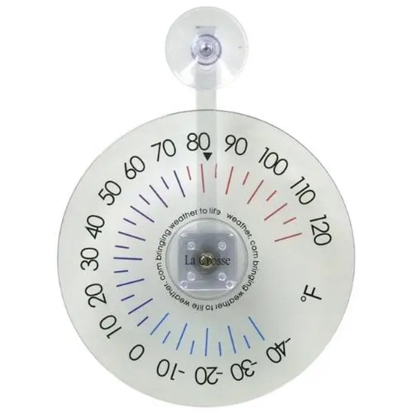 LaCrosse Technology 105-1061 Analog Window Thermometer, 6 in. Hanging Dial for Home Temperature Measuring