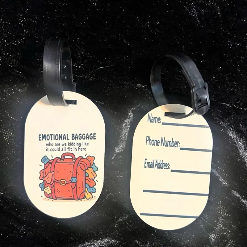 Emotional Baggage - Luggage Love: Custom Hardboard Luggage Tags – Personalize Your Travel Style!