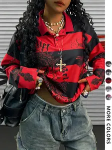 Street Style Vintage Saint Mary Striped Graphic Letter Print Hoodie, Fall Winter Fashion, Casual Pullover Sweatshirt for Men and Women