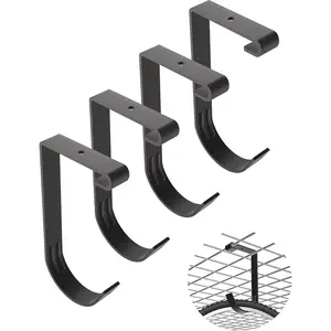 4 Pack Flat Bike Hooks, Heavy Duty Add-on Accessory for 4X8 Overhead Garage Ceiling Mount Storage Rack, Ceiling Wall Hanging Hooks for Bicycle Storage