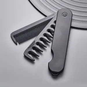 Multifunctional Men's Folding Comb, Oil Head Comb, Back Head Comb, Wide-tooth Texture Styling Comb, Portable Travel Folding Comb, Hair Care Comb
