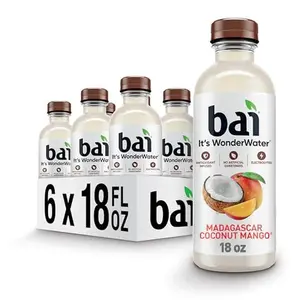 Antioxidant Infused Water Beverage, Madagascar Coconut Mango, with Vitamin C and No Artificial Sweeteners, 18 Fluid Ounce Bottle, 6 Pack