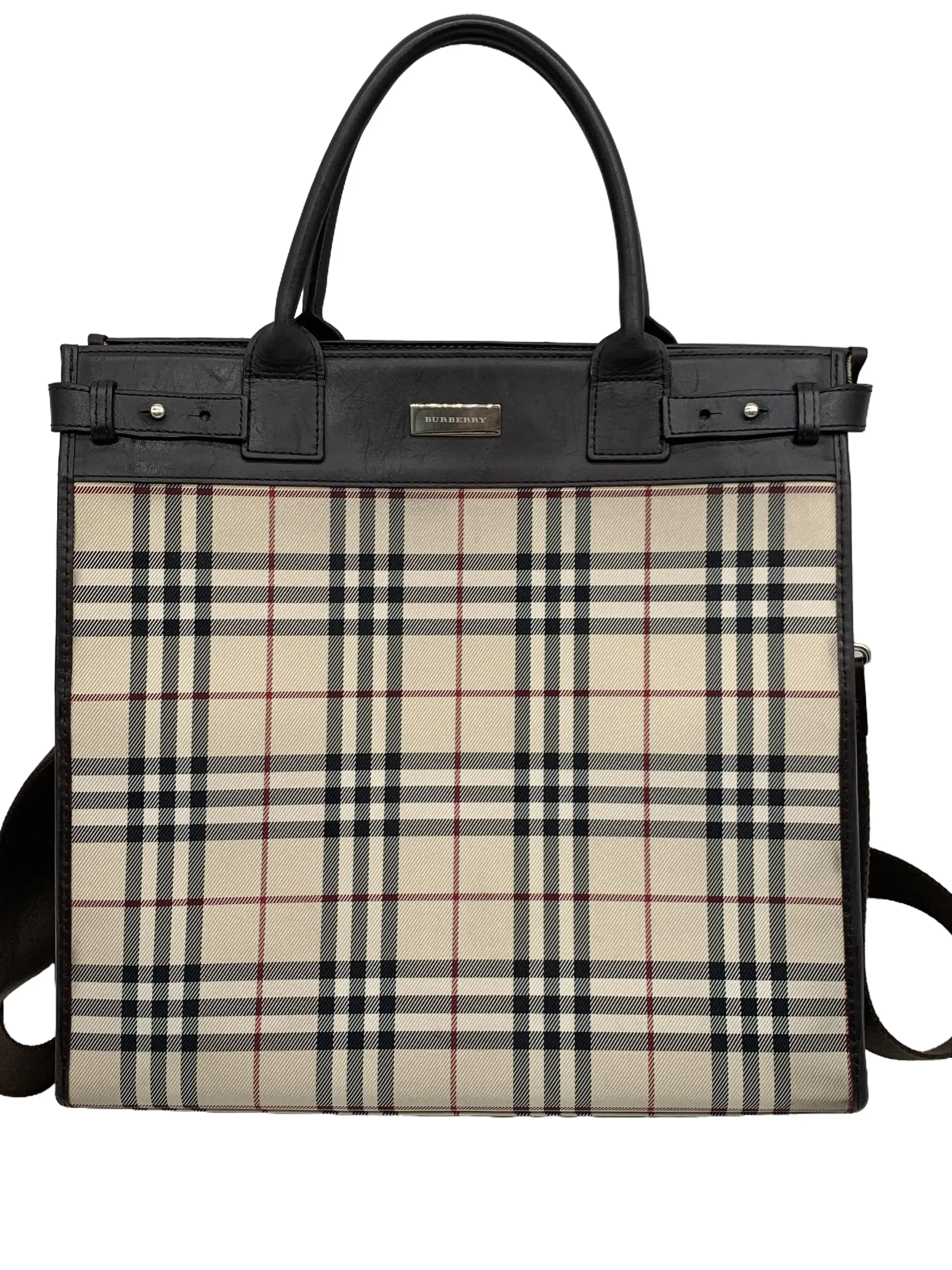 Pre-owned BURBERRY Classic Check Handbag With Shoulder Strap/WJ07117032/7032