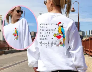 Wrinkles Only Go Where Smiles Have Been Christmas Vintage TShirt, Jimmy Buffett Sweatshirt Hoodie