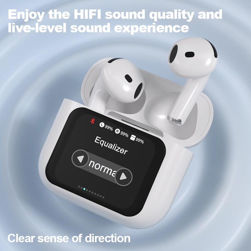 High-quality Bluetooth  Wireless Earbuds, Equipped with Display Screen and Includes Multiple Apps,Touch Sensitive Noise Canceling Headset, Chargeable Electronic Wireless Earphones for Work, Fitness and Outdoor
