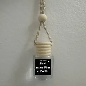 Black Amber Plum & Vanilla Scented Car Air Freshener Diffuser