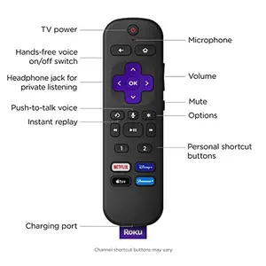 Roku Streaming Stick 4K+ 3821R2 with Voice Remote, 4K, Dolby Vision & HDR10+ Support, Compact Design, Ideal for Streaming on the Go - Portable, Phone