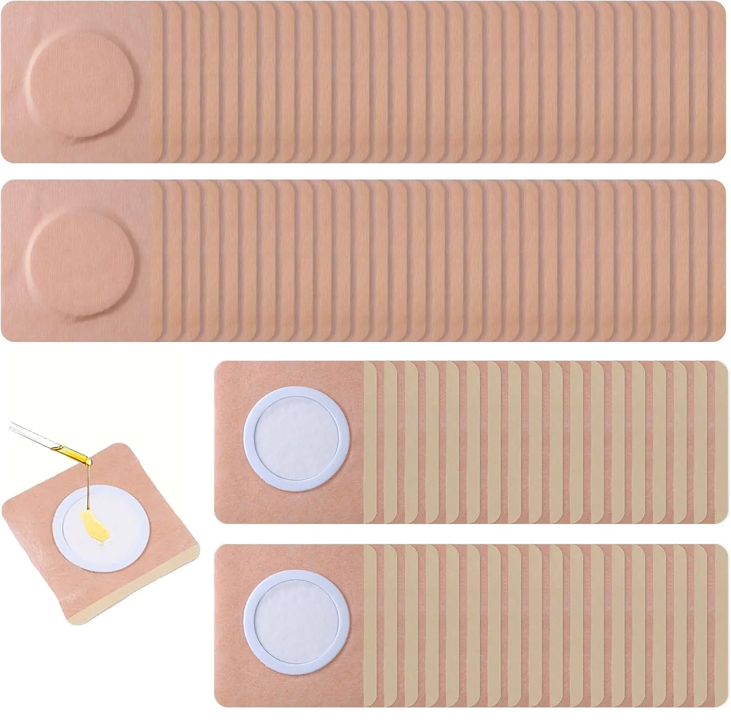 90Pcs Organic Castor Oil Belly Button Patches - Hypoallergenic, Self-Adhesive, Disposable, Anti-Seepage, Breathable, Sensitive Skin-Friendly, Waterproof, Portable, Highly Absorbent Cotton Stickers for Daily Use, Gym, Yoga, Sleeping, Friends & Parents, Org