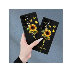Fashionable Sunny Sunflower Print Pattern Premium Soft Protective Phone Case For Samsung S20FE, S21FE, S23, S23ULTRA, S23PLUS, S23FE, A - Perfect Holiday Gift/Birthday Gift For Girlfriend, Boyfriend, Husband, Wife, Friends Or Yourself