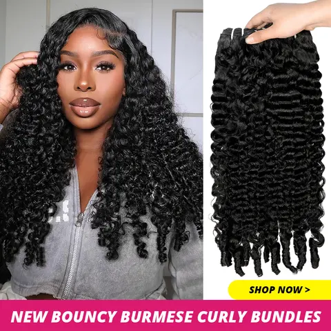 Burmese Curly Hair Bundles Quick Weave Extensions Human Hair Weave Bundles For Black Women Spiral Curly End Deep Wave Human Hair Extensions #SummerWins #DealsForYouDays