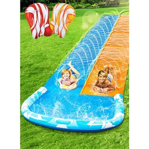 22.5ft Water Slide and 2 Bodyboards - Lawn Sprinkler Waterslide for Kids, Summer Outdoor Backyard Water Fun Slip and Slide Toy