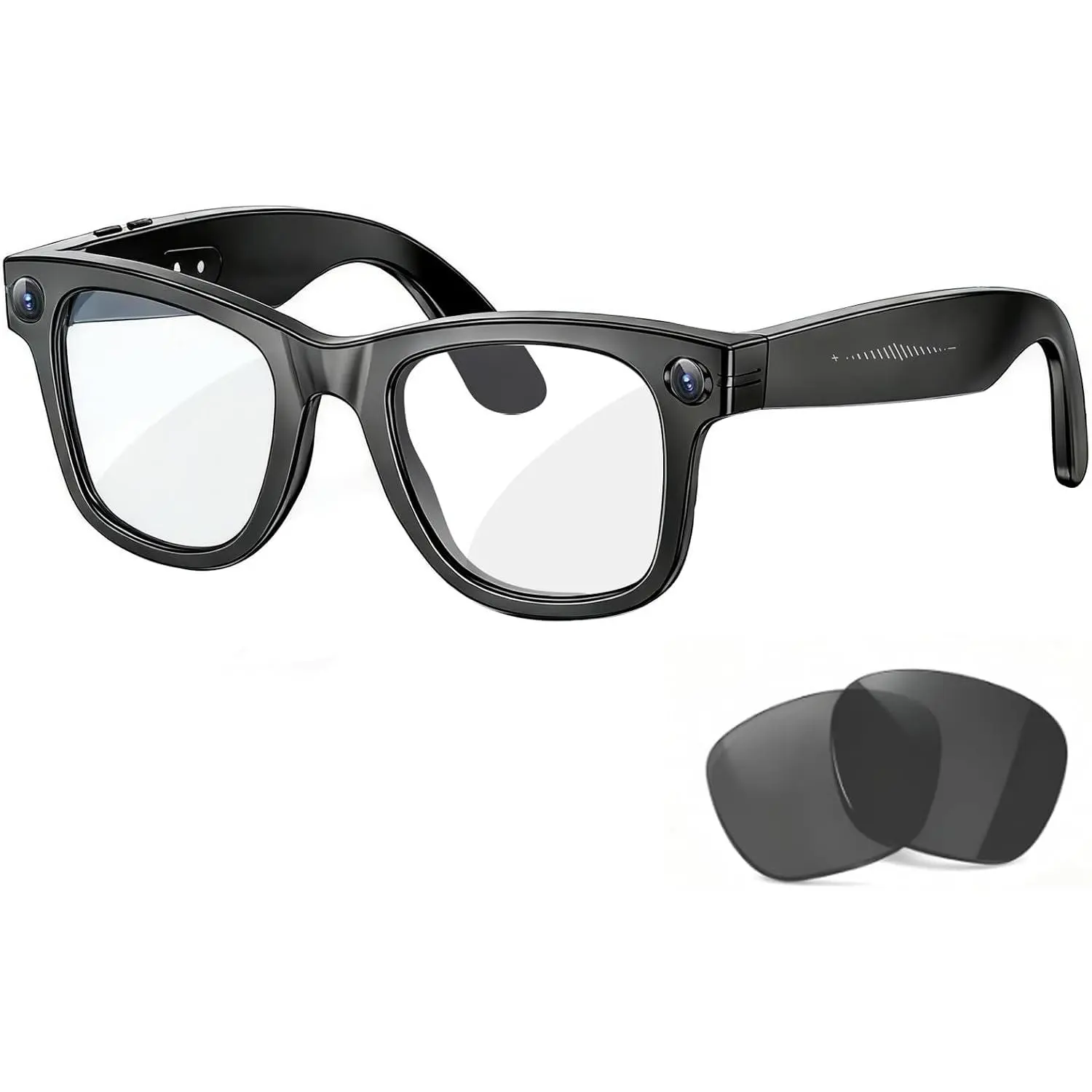 AI Smart Glasses with Camera, 8MP HD Camera Glasses, 1080P Audio -Video Recording Bluetooth Glasses, Voice Assistant, Real-Time Translation Black