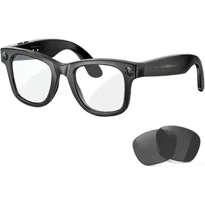 AI Smart Glasses with Camera, 8MP HD Camera Glasses, 1080P Audio -Video Recording Bluetooth Glasses, Voice Assistant, Real-Time Translation Black