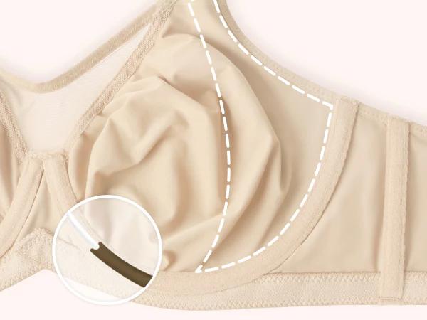 HSIA Cardi Comfort Bra Plus Size Underwire Non-padded Smoothing Wide Strap Full Coverage The Security-Blanket Bra for Big Busted Women Unlined Minimizer T-shirt Bra TikTokShopBlackFriday
