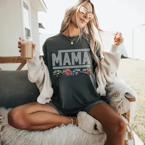 Adult & Youth Monster Truck Mama Shirt, Pit Crew Birthday Party Tee, Cute Racing Mom Graphic T-Shirt, Fun Family Event Outfit, Motorsport Lover Gift