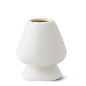 White Matcha Whisk Holder and Bamboo Whisk Set