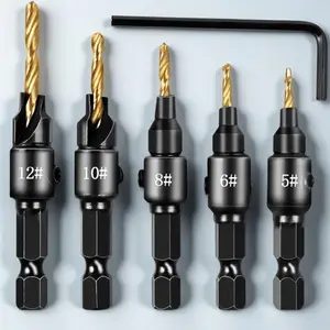 Drill Bit Set, High Precision Spiral Drill Bit Set, Woodworking Drill Bit Set, Power Tool Accessories for Home & Office, Drill Bits Set