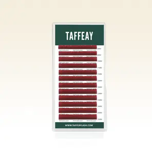 TAFFEAY Fire Red Colored Lashes Extensions