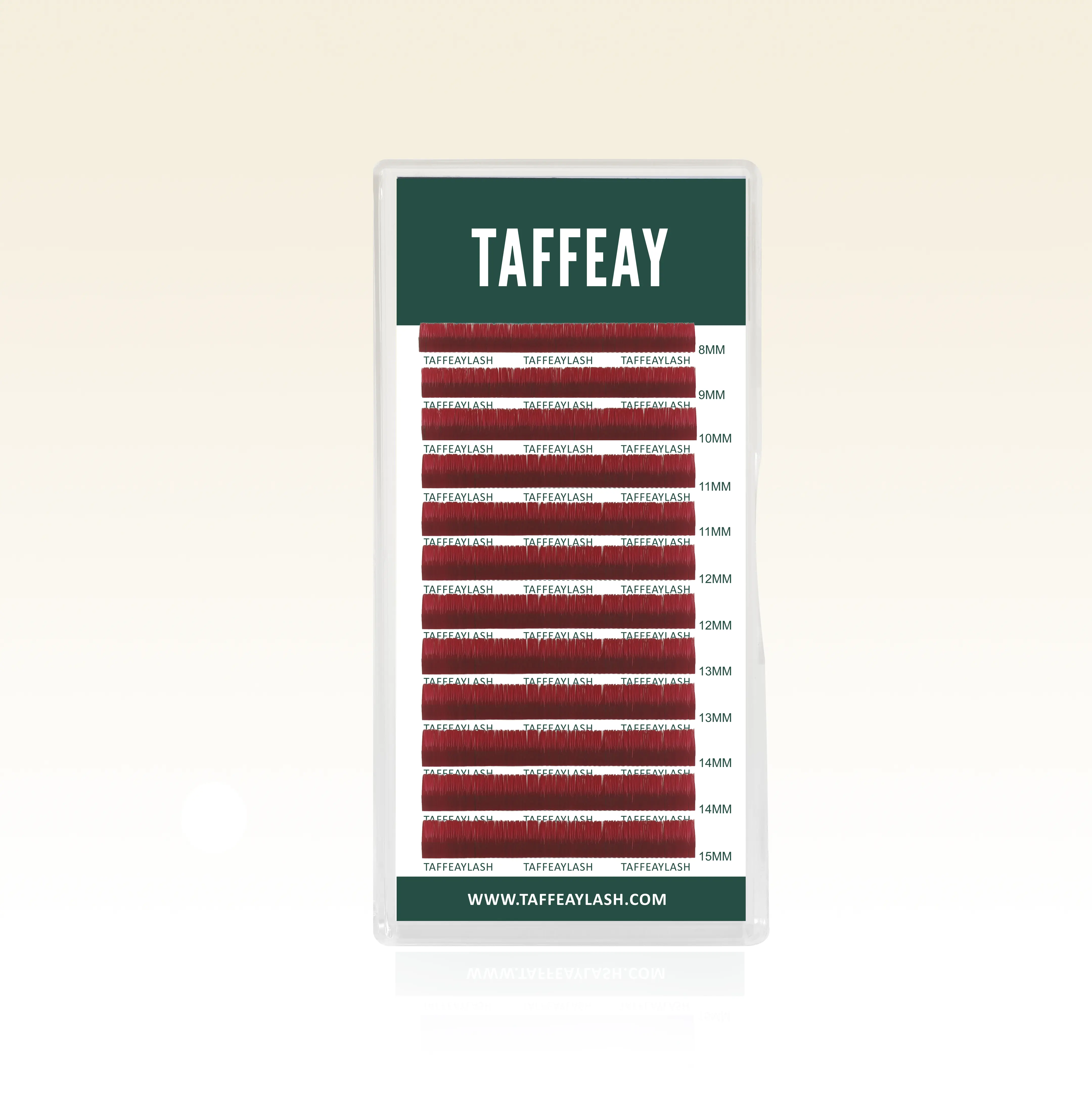 TAFFEAY Professional Eyelash Extension, Fire Red Cosmetic Color for Dramatic Lashes & Dimensional Styles, 8-15mm Mixed Tray for Lash Artists