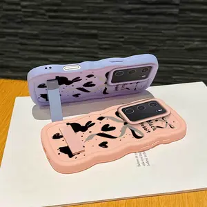 1 Piece Suitable For OPPO A40/A38/A18/A40m/A16/A16s black rabbit Daily Use Ready Flexible Suitable For OPPO A16 Phone Case Cover With Stylish And Stand