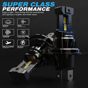 2pcs LED Headlight Bulbs,6000K Cool White, 100W 10000 Lumens Bright LED Headlights Kit,200% Brighter,White Super Bright with Fan, High & Low Beam All In One,Plug and Play  H1 H4 H7 H11 9005 9006