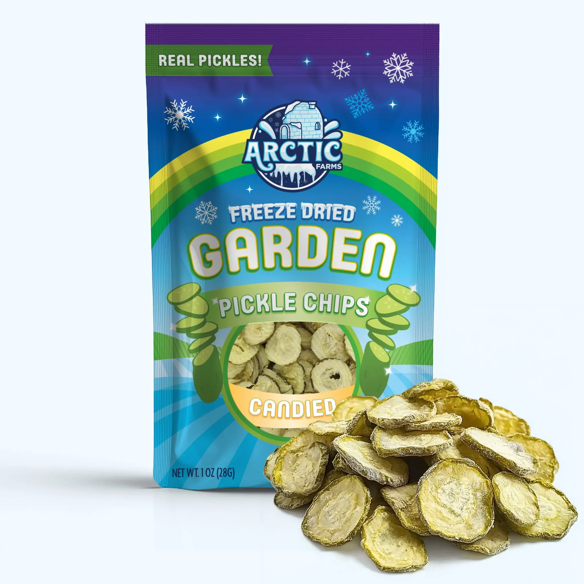Freeze Dried Dill Pickle Chips (Candied) Freeze Dried Dill Pickle Chips (Candied)