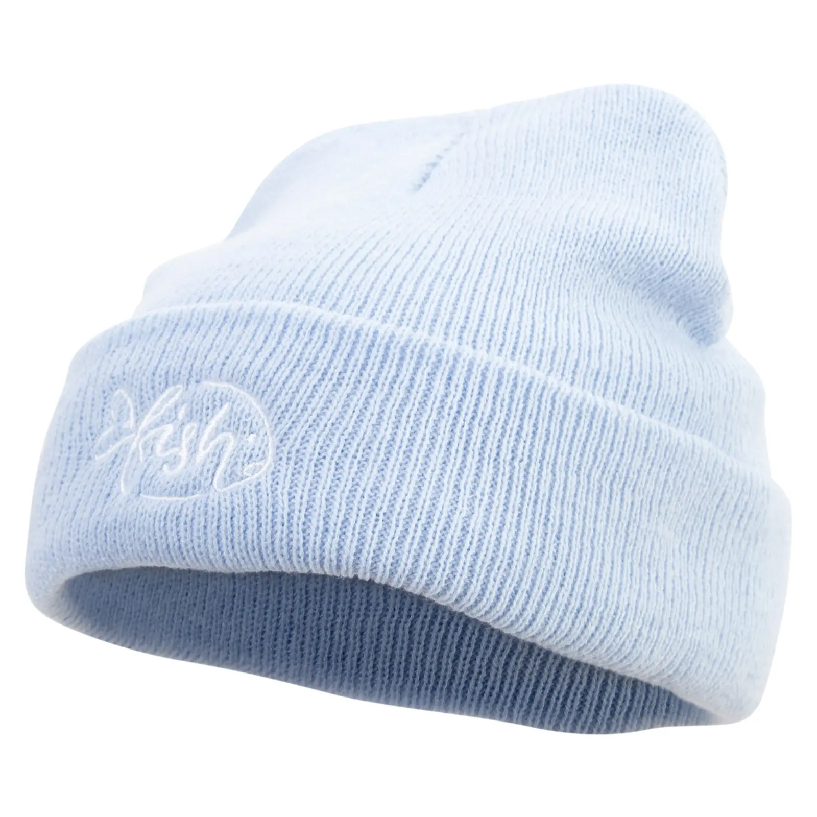 Sad Fish Logo Embroidered Super Stretch Knit Watch Cap Beanie