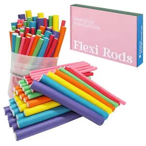 count 7'' Hair Curlers Rollers Flexi Rods Flexible Curling Rods Set No Heat Heatless Bendy  Hair Curls for Long,Medium,Short Hair to Sleep in