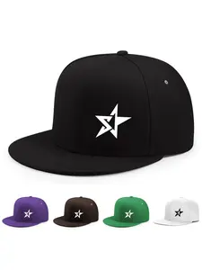 Outdoor Fashion Versatile Urban Style Flat Brim Baseball Cap Snapback Hat for, Trendy Unisex American Hat Adjustable Snapback Cap Flatbill Snapback