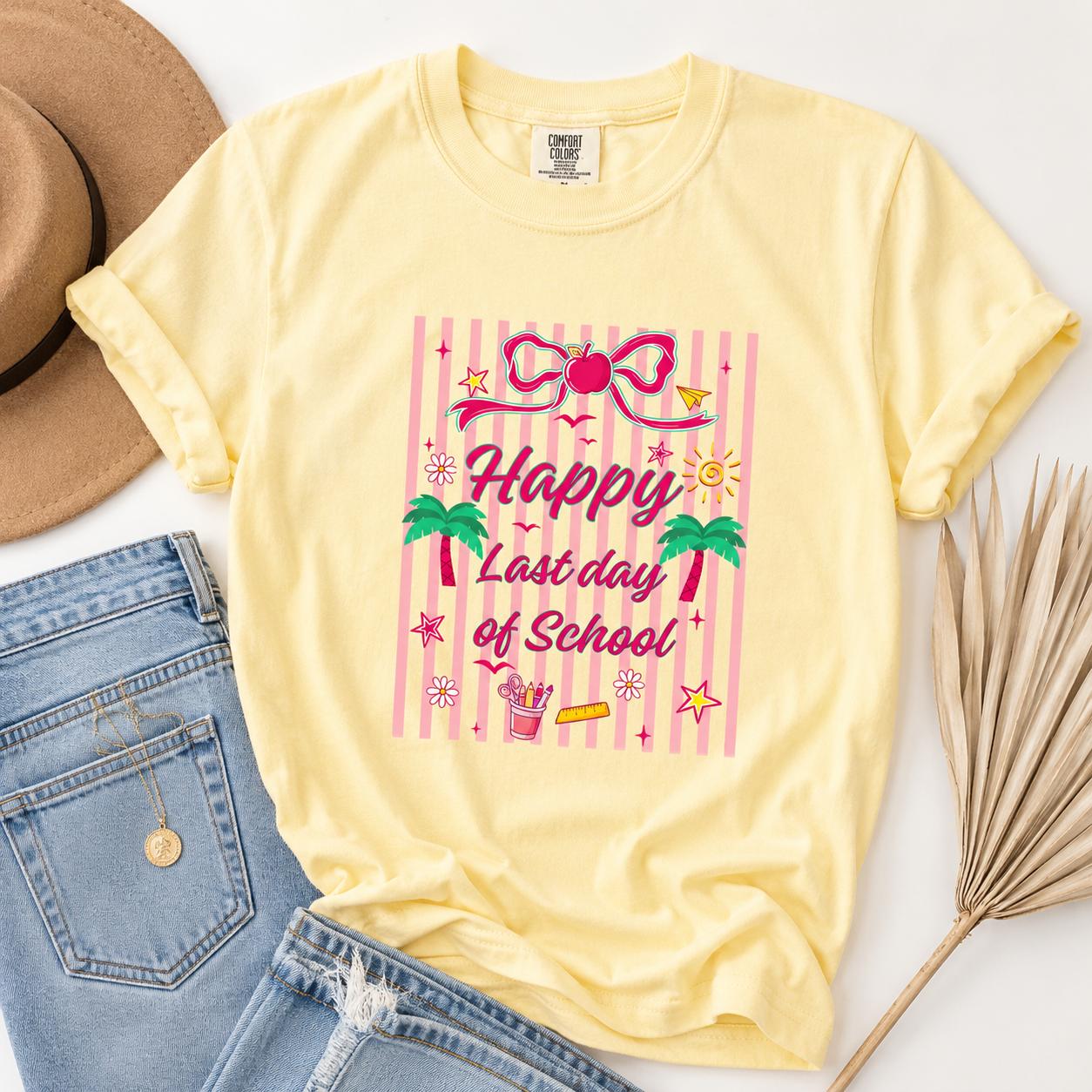 Happy Last Day of School Teacher Shirt Comfort Colors, School’s Out for Summer Tee, End of School Year Shirt, Teacher Summer Gift, Summer Break Celebration Tee – TrendWear USA