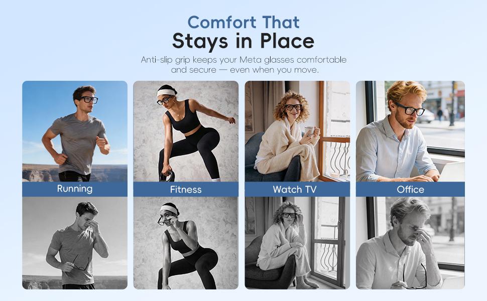 2-4-8 Pairs Silicone Eyeglass Nose Pads Compatible with Ray-Ban Meta Smart Glasses Wayfarer Headliner Skyler, Anti-Slip Self-Adhesive Nose Cushion Accessories, Comfort Replacement Nose Grips