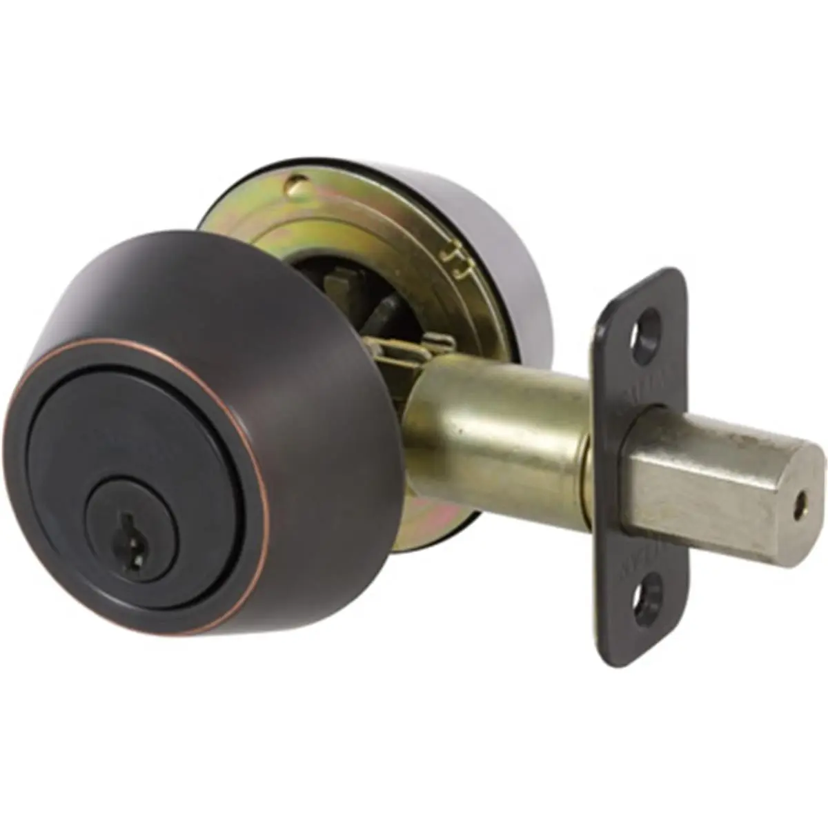 Callan KA2107 Double Cylinder Deadbolt Door Lock, Grade 3, Edged Bronze, Double Cylinder Door Handle, Round Faceplate, 200000 Cycle Count