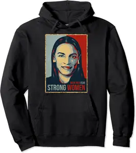 AOC Strong Woman Feminist Alexandria Ocasio-Cortez Gift Pullover Hoodie - Destynibrown Shop 29B08QBNLNYD
