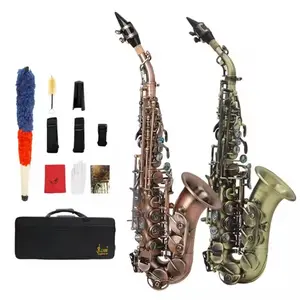 Bb Soprano Saxophone, Brass Body Saxophone with Accessories, High Pitch Performance Saxophone for Professionals, Musical Instruments & Accessories