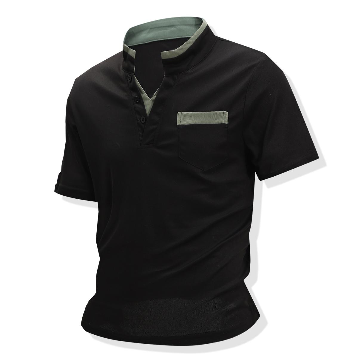 2PCS Men's Lightweight Moisture-Wicking Short Sleeve Shirt - Breathable Stretch Fabric, Henley Neck Casual Button-Up for Gym, Summer Outings & Parties guys gifts