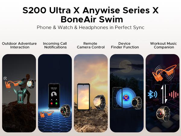 BoneAir Swim IP68 waterproof headphones, Bluetooth + MP3 dual modes, open-ear design, 10H Battery Life Sports Running, hybrid bone and air conduction technology