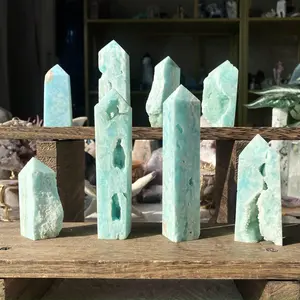 Natural Crystal Blue Aragonite Point Collection