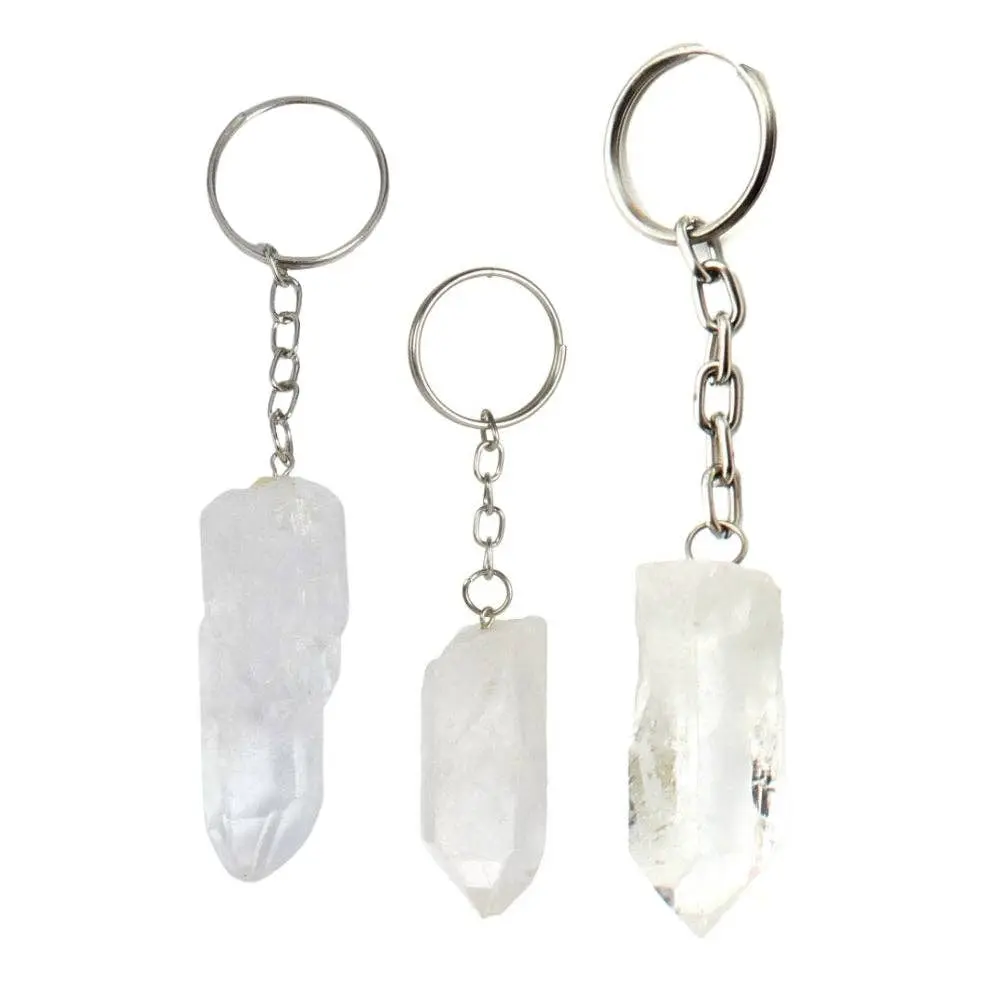 Keychain - Raw Clear Quartz Point