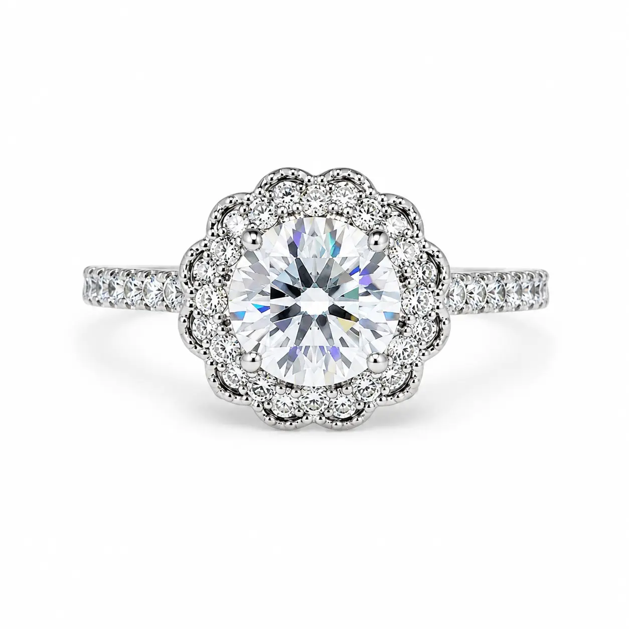 Dainty Moissanite Solitaire Ring for Women, 1CT D VVS1 Bridal Wedding Band in Hypoallergenic Stainless Steel, Adjustable Size 5-9, Elegant Ring