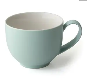 Pastel Mint Green Ceramic Cup with Handle: High-Quality, Scratch-Resistant, Microwave & Dishwasher Safe