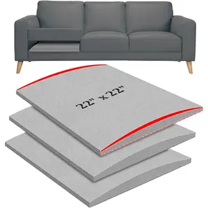 22" x 22" Couch Cushion Support for Sagging Seat, 3 count Large Size Insert Sofa Cushion Support for  Lift, 45D High-Density  Couch Replacement for Furniture Seat Sagging Repair, Grey