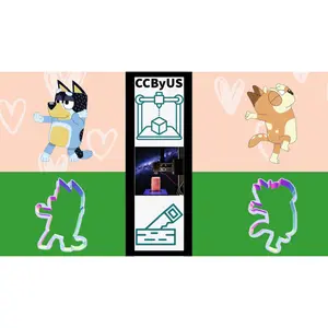 Blue and Orange Heeler Dancing Cookie Cutter Set