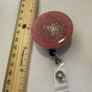 Glitter sparkle badge reel