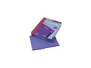 Smead 64072 Hanging File Folders, 1/5 Tab, 11 Point Stock, Letter, Purple, 25/Box